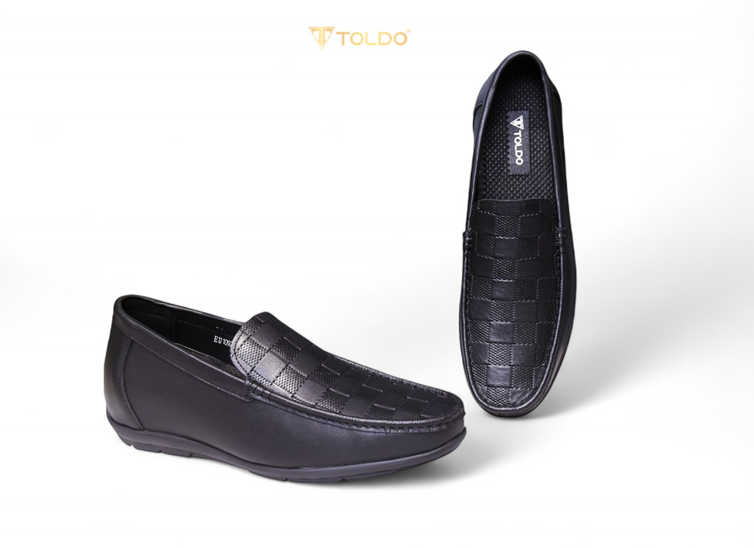 Giày cao 6cm siêu nhẹ vân kẻ caro 18
